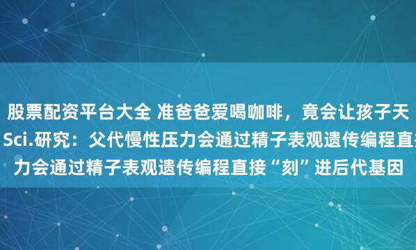 股票配资平台大全 准爸爸爱喝咖啡，竟会让孩子天生易焦虑？！Adv. Sci.研究：父代慢性压力会通过精子表观遗传编程直接“刻”进后代基因